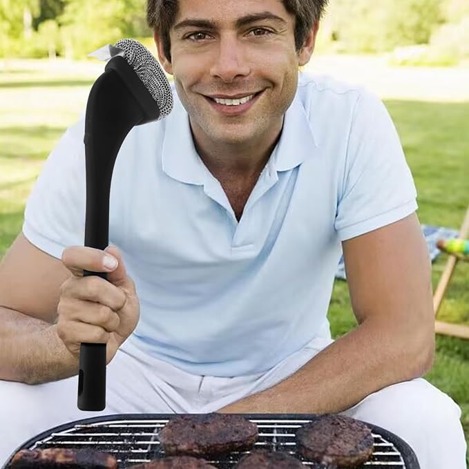 Bristle Free Grill Brush, Safe BBQ Cleaning Brush, Good Grip Chain Mail Grill - Image 7