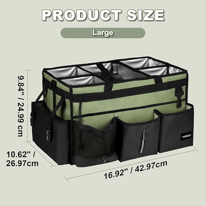 Large Cleaning Caddy Bag with Built-In Support Board, Cleaning Tote Organizer - Image 6