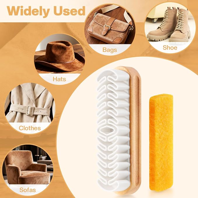 2 Pcs Suede Shoe Brush Nubuck Leather Cleaner Shoes Shine Dauber Crepe - Image 7