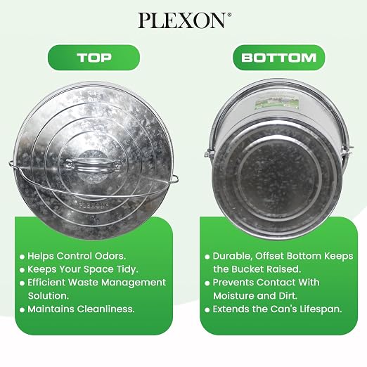 Plexon 6 Gallon Small Metal Trash Can - Image 4