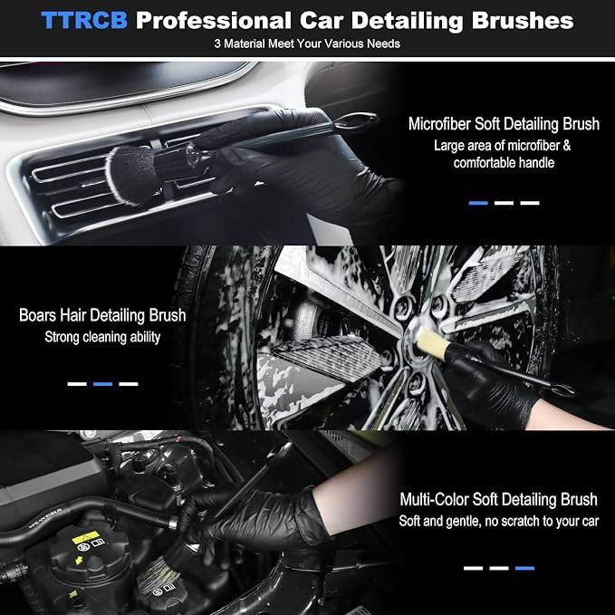 10PCS Car Detailing Cleaning Kit Interior Cleaner, Car Detailing Brushes - Image 2