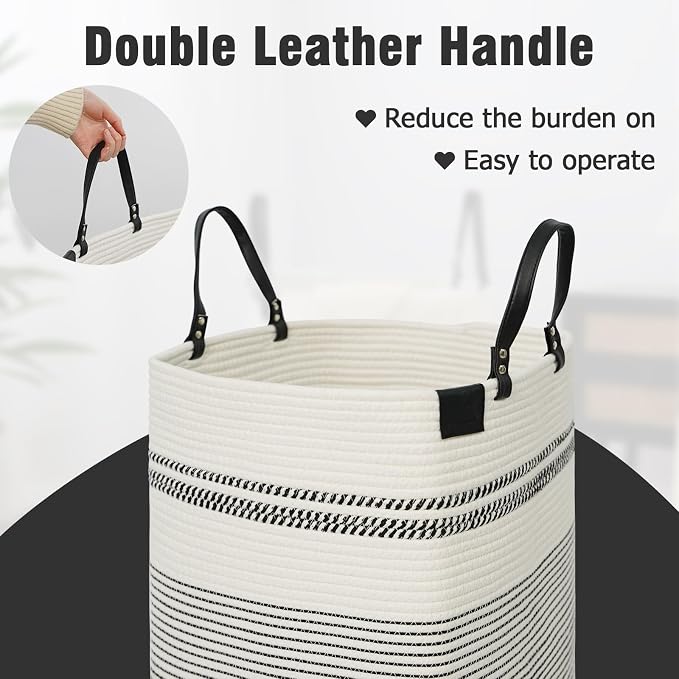 danpinera 100L Nursery Hamper, Tall Woven Laundry Basket - Image 3