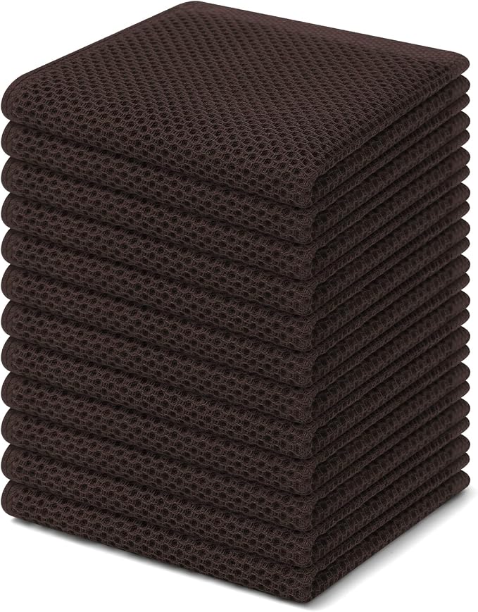 Homaxy 100% Cotton Waffle Weave Kitchen Dish Cloths, Ultra Soft Absorbent Quick by Homaxy