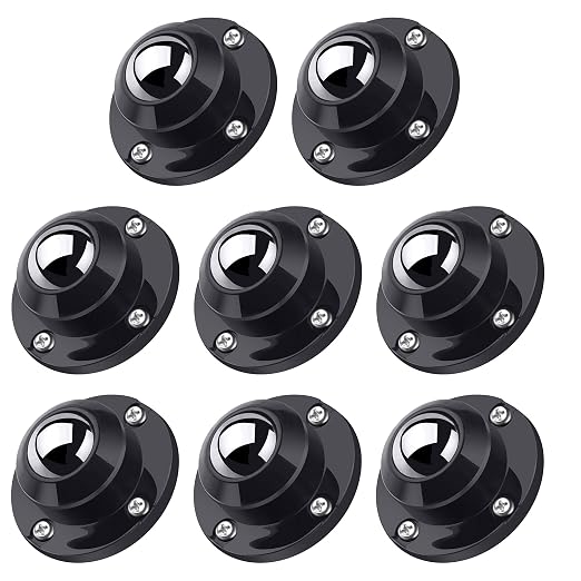 PlusRoc 8 Pack Anti-Rust Wheels Stainless Steel Self Adhesive Caster Wheels by PlusRoc