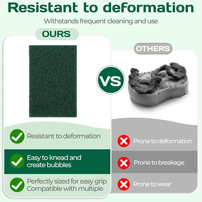 Heavy Duty Scouring Pad 10Pcs Scouring Pads Green Scrubbing Pads - Image 5