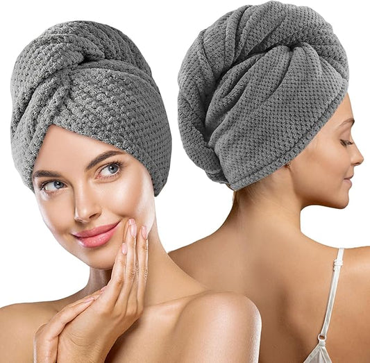 2 Pack Hair Drying Towels, Hair Towel Wrap, Absorbent Microfiber Hair Towel by BESTCHOICEFORYOU%EF%BC%81