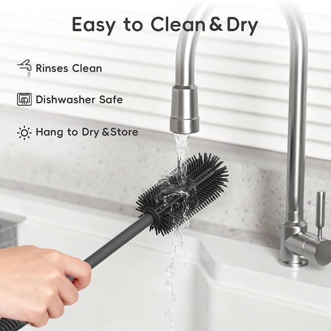 Silicone Cleaning Brush Kit, Water Bottle and Straw Cleaner Brush Set - Image 3