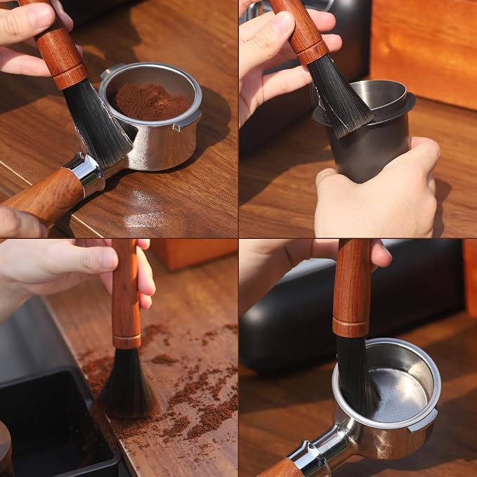 MEION Coffee Grinder Brush, Espresso Brush Tool, Mahogany Coffee Cleaning Brush - Image 6