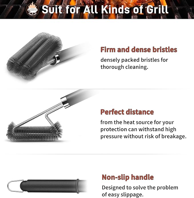 BBQ Grill Cleaning Brush, Heavy Duty Grill Cleaning Brush - Image 3