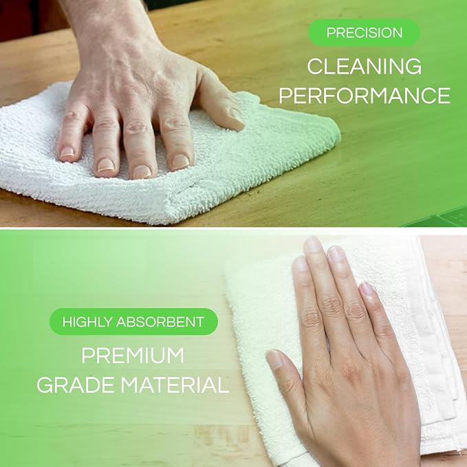 Towels N More 24 Pack 16x19 Bar Mop Towels White Absorbent Cotton Kitchen Towels - Image 6
