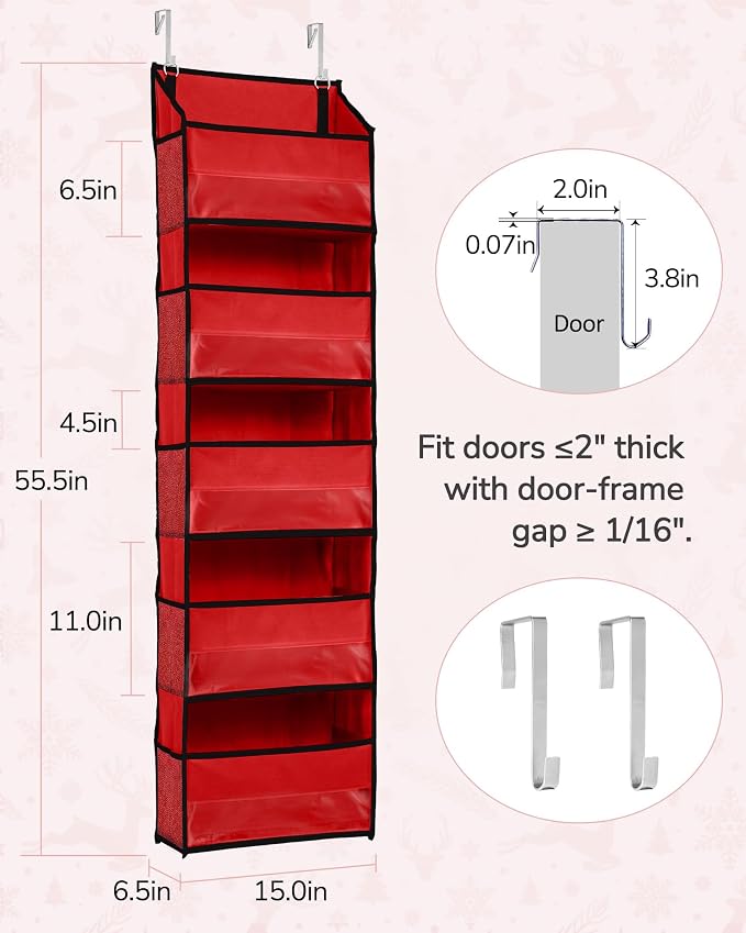 ULG 1 Pack Over The Door Organizer – 5 Shelf Door Organizer Hanging & 10 Side - Image 8