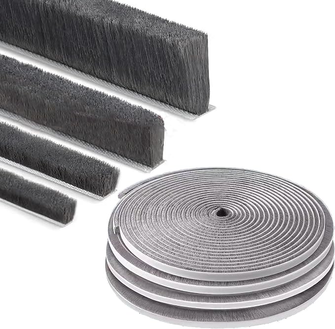 Strong Adhesive Brush Weather Stripping, 0.9in Thick x 0.4in x 33FT, Winter by ZOMPAGOTape