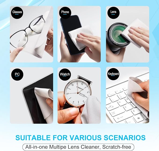 5 Pack Lens Cleaning Cloth, Glasses Cleaning Cloths, Eyeglass Lens Cleaner - Image 2