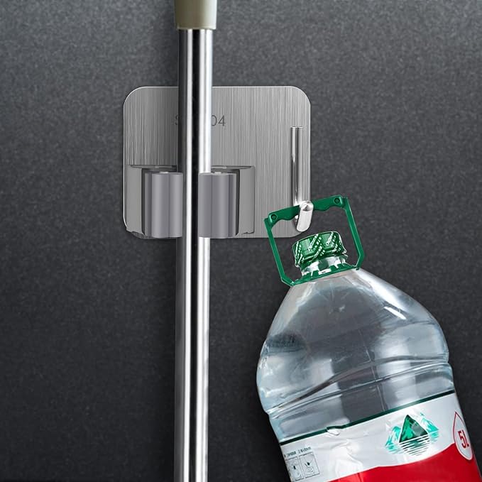 Broom Holder Self Adhesive No Drill Wall Mount Mop Broom Organizer - Image 7