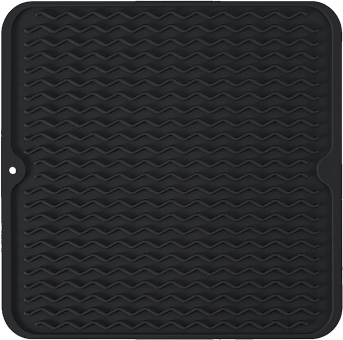 Silicone Dish Drying Mat, Non-Slip Easy Clean Sink Mat Large Heat-resistant by MODENGKONGJIAN
