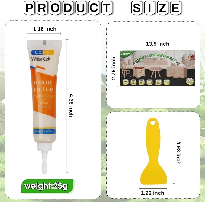 Wood Furniture Repair Kit, 24 Colors Wood Fillers, Scratch Repair Covers & - Image 2