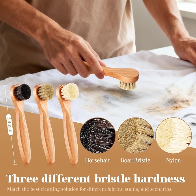 3 Pcs Wooden Laundry Stain Brush Stain Remover Dauber Brushes - Image 4