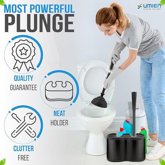 UMIEN Toilet Brush and Plunger Set 18-in - Image 6