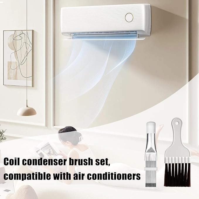 2Pcs Air Conditioner Fin CombsCondenser, Refrigerator Coil Cleaning Brush - Image 4