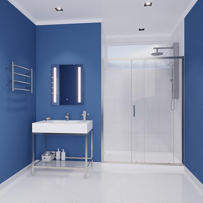 ANZZI 72 x 60 inch Framed Shower Door in Brushed Nickel, Halberd Water - Image 3