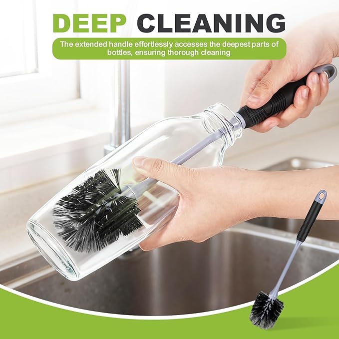Long Handle Bottle Brush, Reusable Water Bottle Cleaner Brush, Flexible Scrub - Image 3