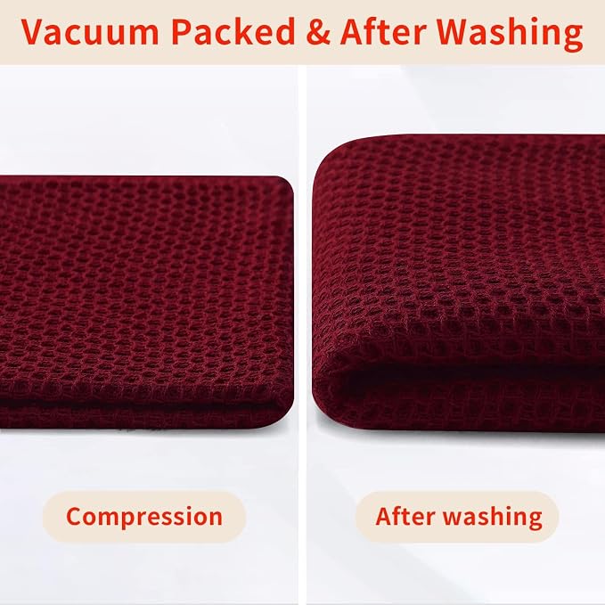 Homaxy 100% Cotton Kitchen Towels and Dishcloths Set, 12 x 12 Inches and 13 x - Image 8