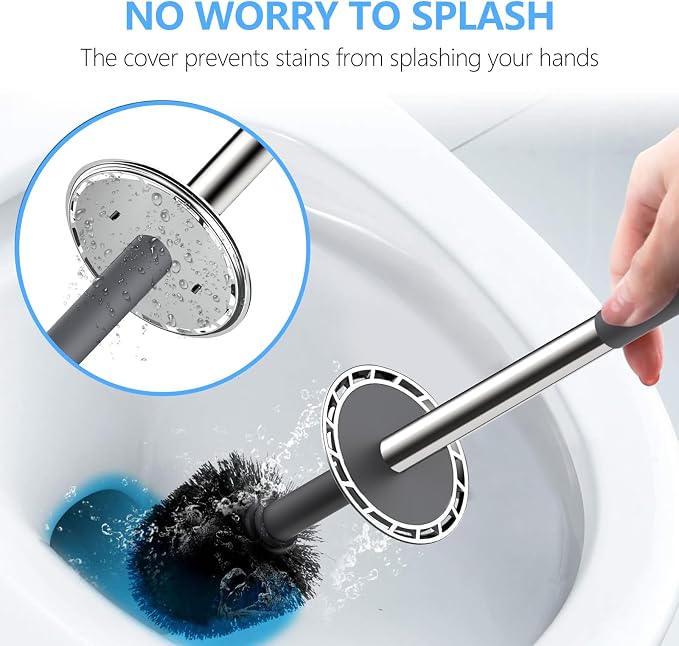 SetSail Toilet Brush, Compact Size Toilet Bowl Brush and Holder Toilet Brushes - Image 3