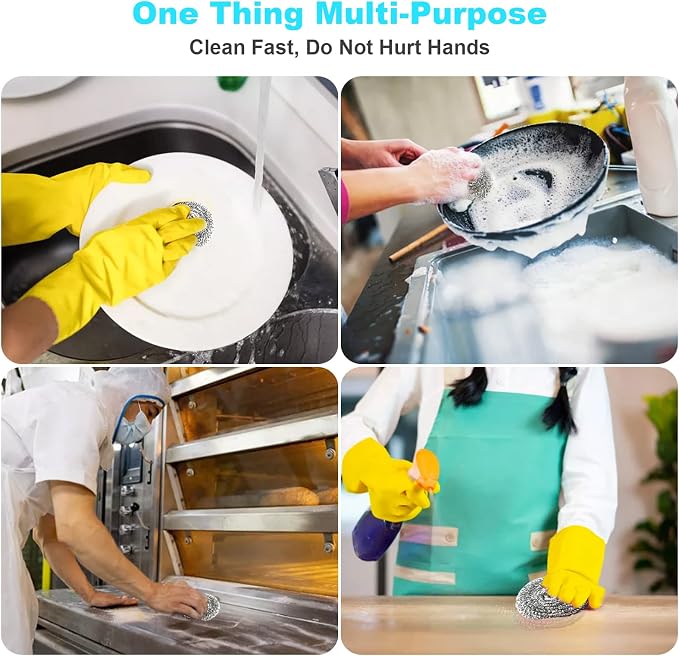 15 Pack Steel Wool Scrubber, Metal Kitchen Scrubbing Sponges, Dishwashing - Image 6