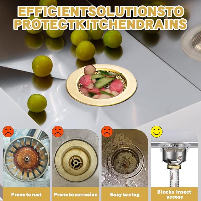 RQYEKDO 2-Pack Kitchen Sink Strainer Stainless Steel - Image 3