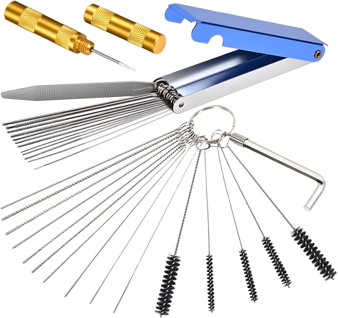Carburetor Cleaning Kit, 13 Stainless Steel Wires, 10 Needles, 5 Nylon Brushes by Unknown