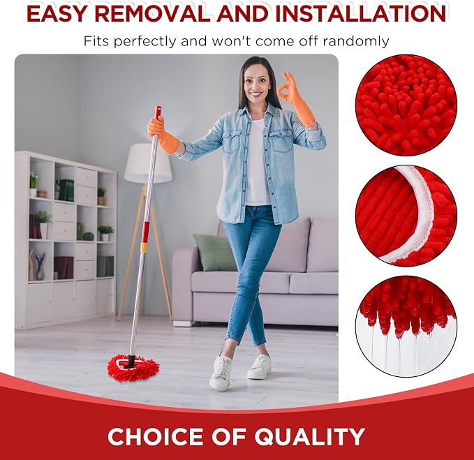 Baderke 6 Pack Chenille Mop Heads Replacements Compatible - Image 3