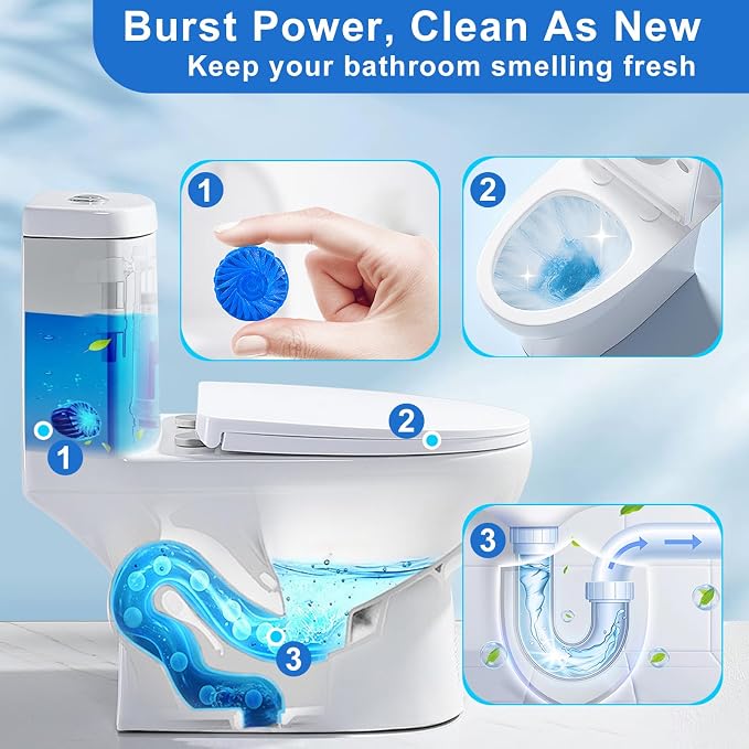 Toilet Bowl Cleaners, 100 Pack Blue Toilet Bowl Tablets - Image 4