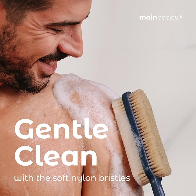 MainBasics Back Scrubber for Shower – Long Handle Dual-Sided Brush for Body - Image 5