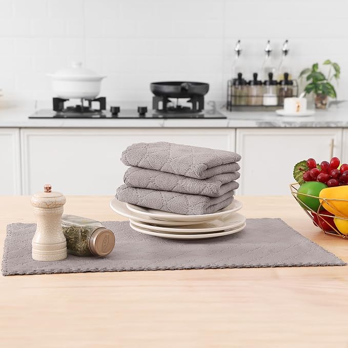 Homaxy 12 Pack Dish Towels for Kitchen, Super Soft and Absorbent Coral Velvet - Image 3