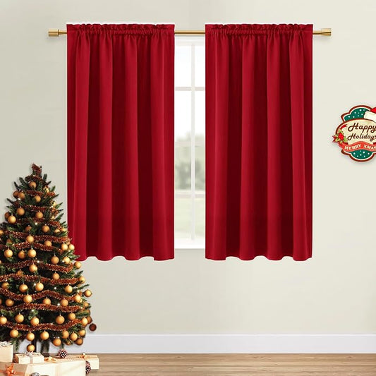 DWCN Christmas Red Blackout Curtains by DWCN
