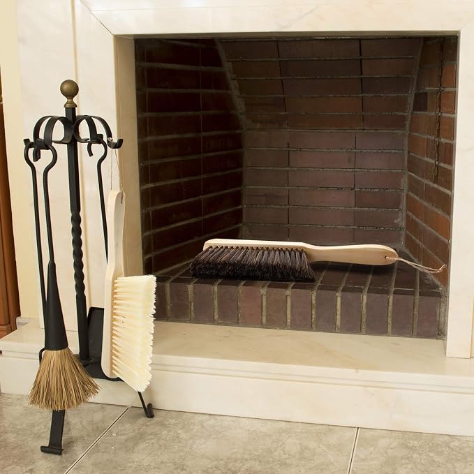 Patelai 2 Pieces Wooden Bench Brushes Fireplace Brush Natural Fiber Bench Soft - Image 5