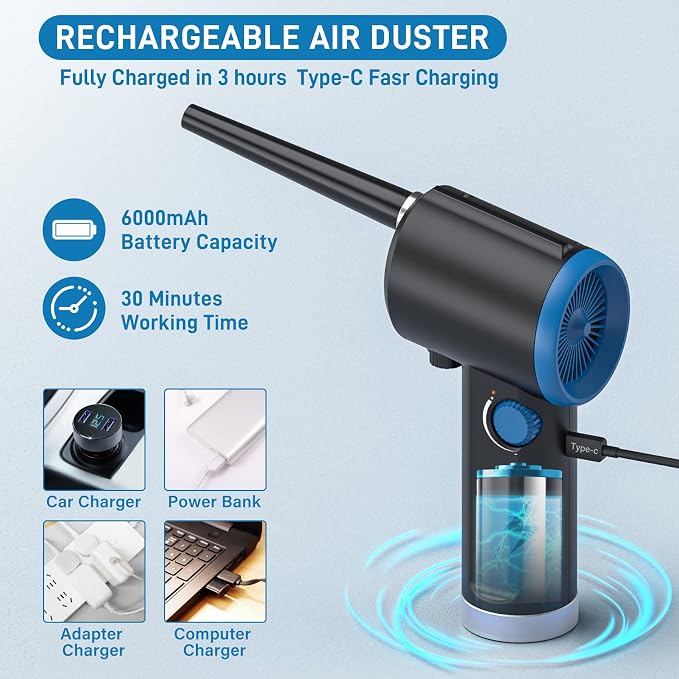 ATEngeus Compressed Air Duster, Electric Air Duster, Cordless Air Duster - Image 7