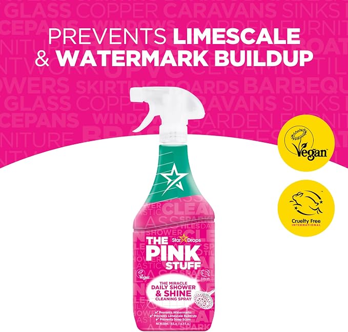 The Pink Stuff Miracle Daily Shower & Shine Spray – 30oz Bathroom Cleaner - Image 3