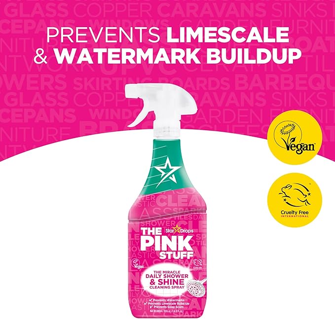 The Pink Stuff Miracle Daily Shower & Shine Spray – 30oz Bathroom Cleaner - Image 3