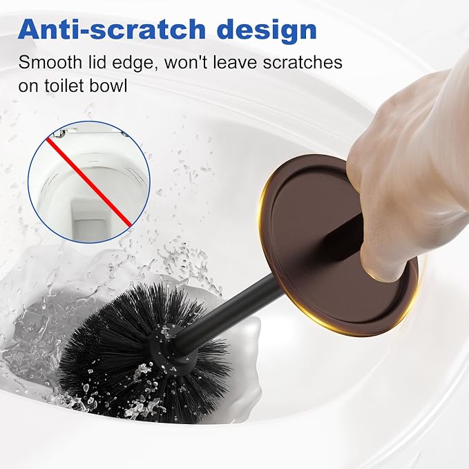 Toilet Brush and Holder Set：304 Stainless Steel Heavy Duty Toilet Bowl - Image 6