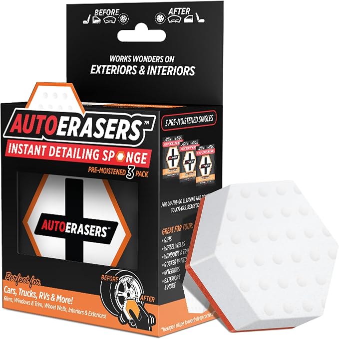 AutoERASERS™ Instant Detailing Car Bikes Wash Sponge, Non-Scratch Car Cleaning by AutoERASERS