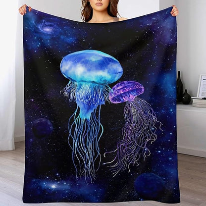 Jellyfish Gifts for Girls & Women - Soft, Warm & Cozy Fleece Throw Blanket for Kids & Adults - 60"x80"