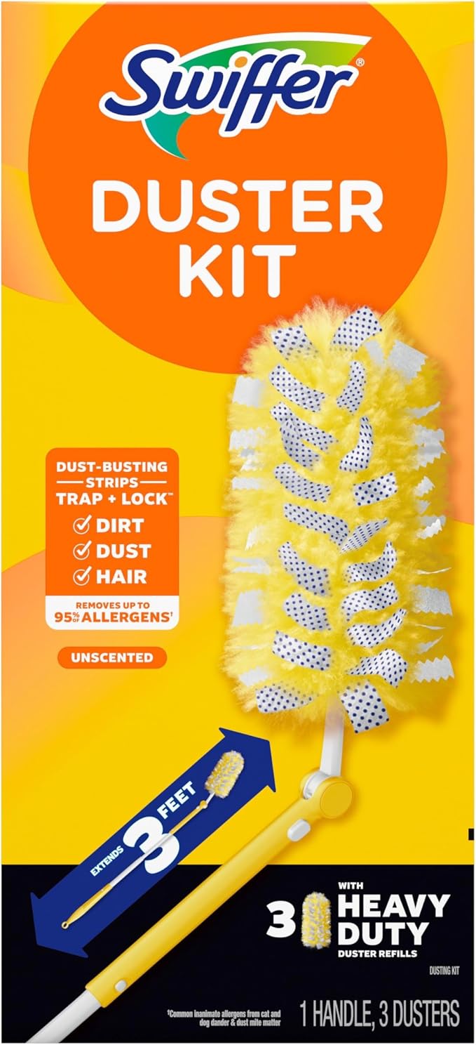 Swiffer Duster Kit with 3 ft Extendable Handle, Heavy Duty Dusting Starter Kit - Image 14