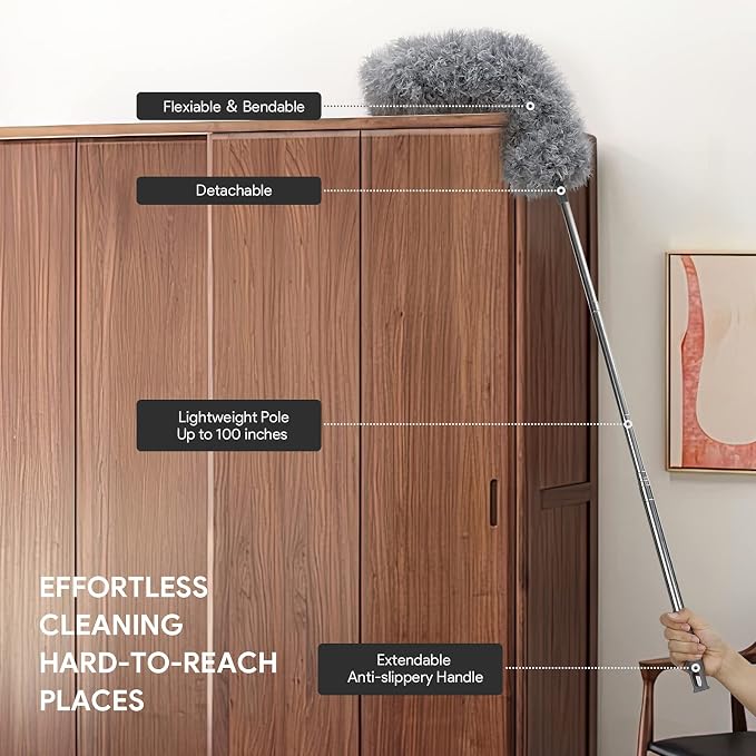 DELUX Microfiber Feather Duster, High Ceiling, Furniture & Cars - Image 2