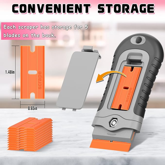 DIYSELF 2 Pcs Plastic Razor Blade Scraper - Image 4