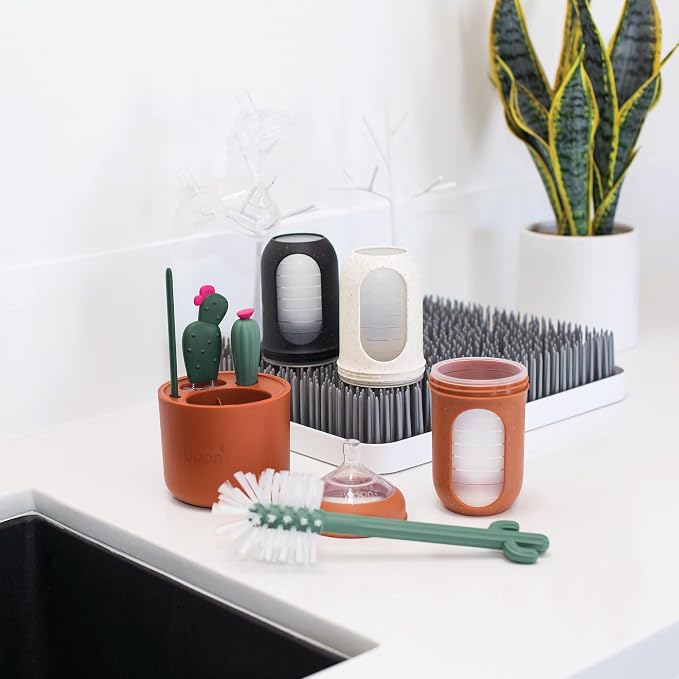 Boon Cacti Bottle Cleaning Brush Set, Terracotta, 4 Piece Set - Image 7