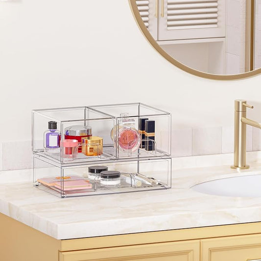 Vtopmart Stackable Storage Drawers Set of 3, Beauty Supplies, Pantry - Image 2