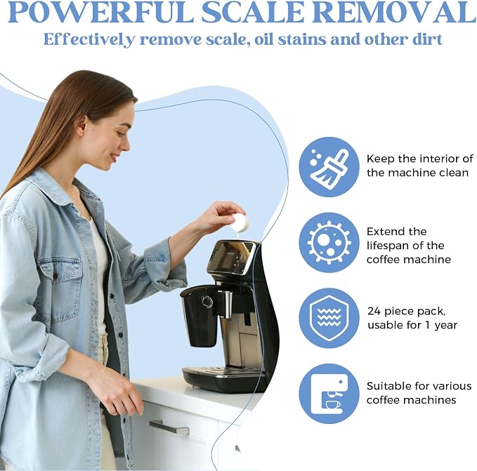 Coffee Pot Cleaner, Coffee Maker Cleaner Descaler Tablets, Compatible - Image 2