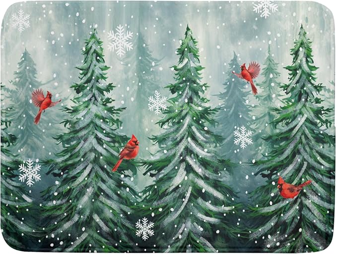 Winter Pines Tree Dish Drying Mats by Kawani