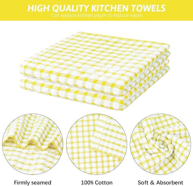 Nialnant 8 Pcs Kitchen Dish Rags, 100% Cotton Kitchen Towels Soft Absorbent - Image 3